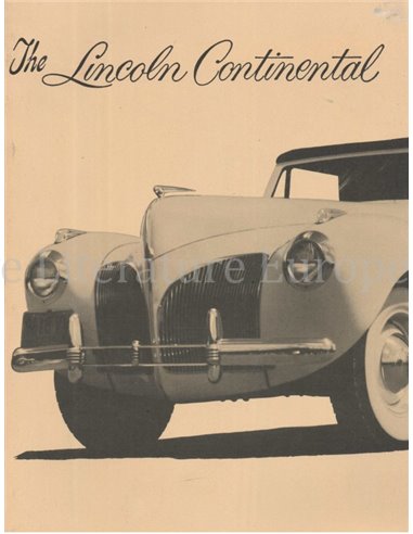 THE LINCOLN CONTINENTAL (INCLUDING REPAIR MANUAL)