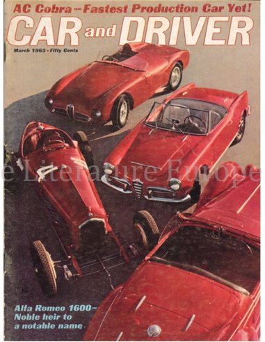 1963 CAR AND DRIVER MAGAZINE MÄRZ ENGLISH
