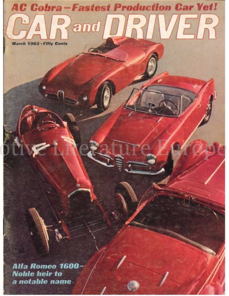 1963 CAR AND DRIVER MAGAZINE MÄRZ ENGLISH