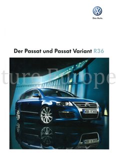 2008 VOLKSWAGEN PASSAT R36 PROSPEKT DEUTSCH
