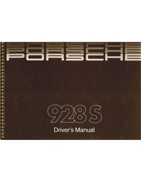 1986 PORSCHE 928 S OWNERS MANUAL ENGLISH