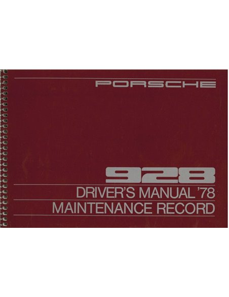 1978 PORSCHE 928 OWNERS MANUAL + SERVICE MANUAL ENGLISH