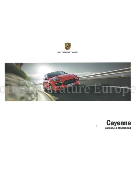 2012 PORSCHE CAYENNE WARRANTY & MAINTENANCE DUTCH