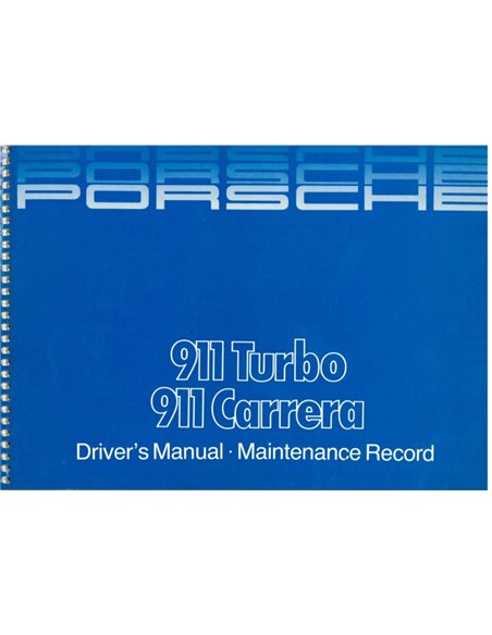 1985 PORSCHE 911 CARRERA | TURBO OWNERS MANUAL ENGLISH