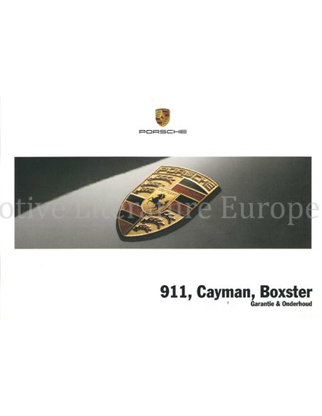 2009 PORSCHE 911 | CAYMAN | BOXSTER WARRANTY & MAINTENANCE DUTCH