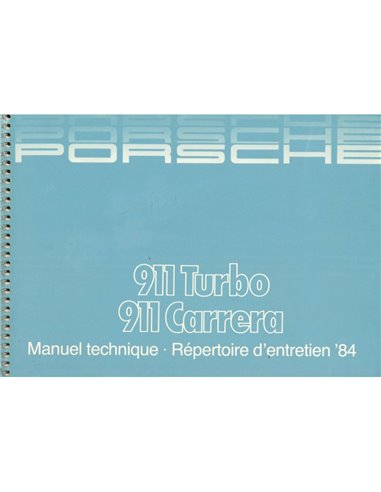 1984 PORSCHE 911 CARRERA  | TURBO BETRIEBSANNLEITUNG FRANZÖSISCH