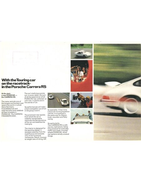 1973 PORSCHE 911 CARRERA RS BROCHURE ENGLISH
