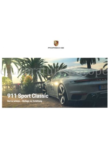 2022 PORSCHE 911 SPORT CLASSIC BETRIEBSANLEITUNG ANLAGE DEUTSCH