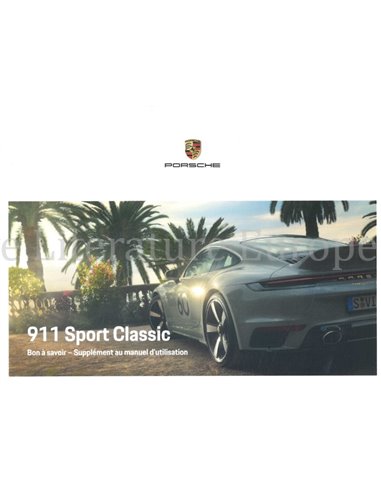 2022 PORSCHE 911 SPORT CLASSIC ANLAGE BETRIEBSANLEITUNG FRANZÖSISCH