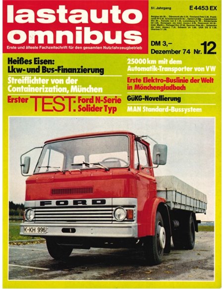 1974 LASTAUTO OMNIBUS MAGAZIN 12 DEUTSCH 