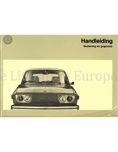 1973 VOLKSWAGEN 412 BETRIEBSANLEITUNGNIEDERLANDISCH