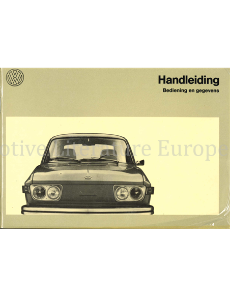 1970 VOLKSWAGEN 411 E OWNER'S MANUAL DUTCH