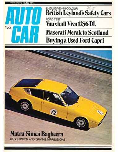 1974 AUTOCAR MAGAZINE 4050 ENGLISH 