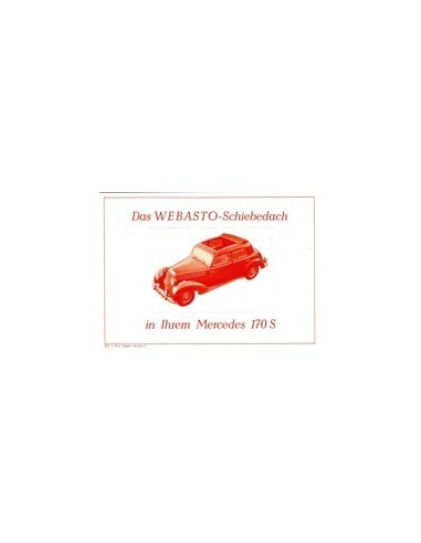 1953 MERCEDES BENZ 170 S LEAFLET DUITS