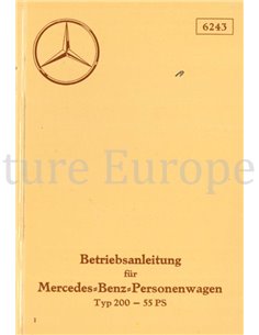 1936 MERCEDES BENZ PERSONENWAGEN TYPE 200 INSTRUCTIEBOEKJE DUITS