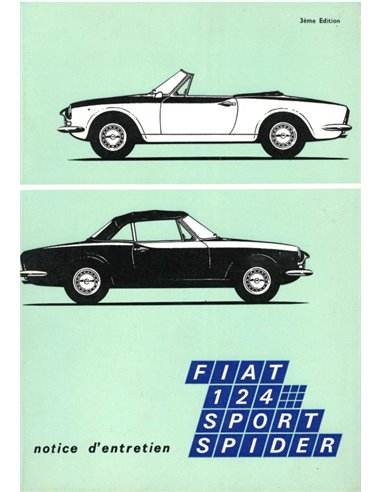 1968 FIAT 124 SPORT SPIDER OWNER'S MANUAL FRENCH