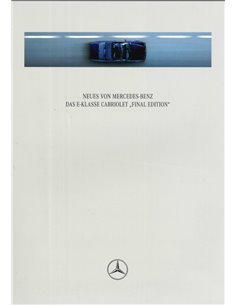 1996 MERCEDES BENZ E KLASSE CABRIOLET FINAL EDITION BROCHURE DUITS