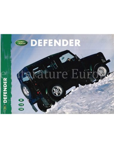 1999 LAND ROVER DEFENDER BROCHURE DUTCH