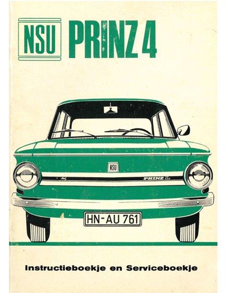 1970 NSU PRINZ 4 OWNERS MANUAL DUTCH