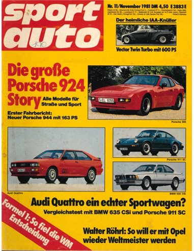 1981 SPORT AUTO MAGAZINE 11 GERMAN