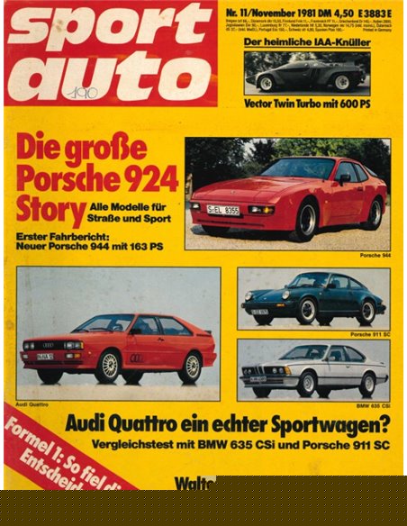 1981 SPORT AUTO MAGAZINE 11 GERMAN