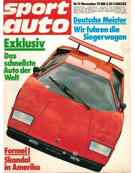 1975 SPORT AUTO MAGAZINE 11 GERMAN