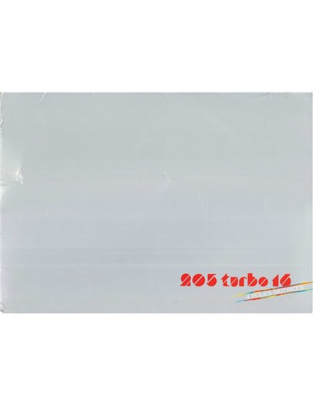 1984 PEUGEOT 205 TURBO 16 (PORTFOLIO) BROCHURE FRENCH