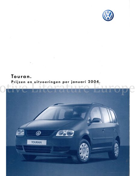 2003 VOLKSWAGEN TOURAN BROCHURE DUTCH