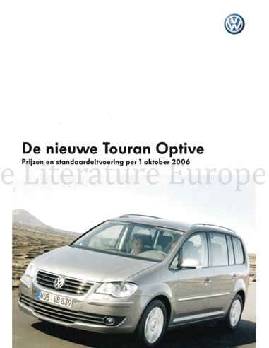 2006 VOLKSWAGEN TOURAN OPTIVE BROCHURE DUTCH