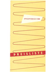 1954 PORSCHE 356 PRICE LIST GERMAN