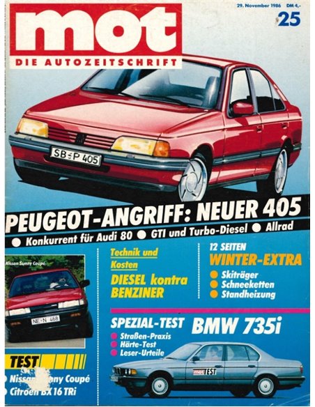 1986 MOT AUTO JOURNAL MAGAZINE 25 DUITS