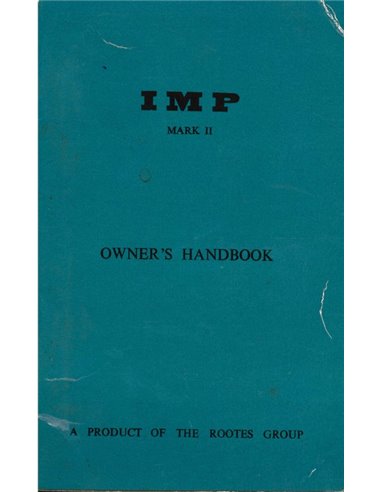 1965 HILLMAN IMP MK2 BETRIEBSANLEITUNG ENGLISCH