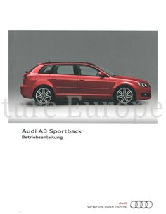 2011 AUDI A3 SPORTBACK OWNER'S MANUAL GERMAN