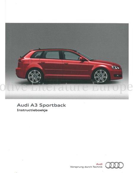 2010 AUDI A3 SPORTBACK INSTRUCTIEBOEKJE NEDERLANDS