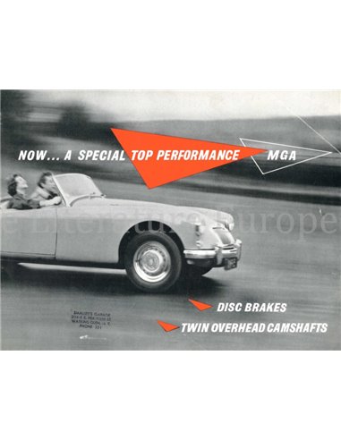 1958 MG MGA BROCHURE ENGELS
