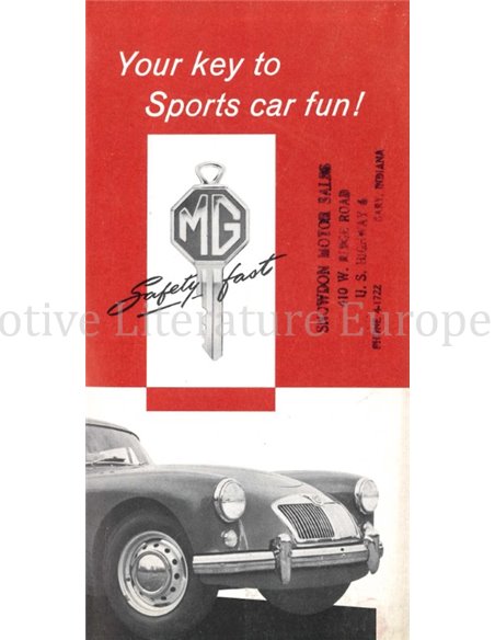 1957 MG MGA BROCHURE ENGELS (USA)