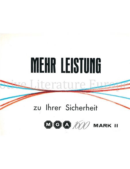 1961 MG MGA 1600 BROCHURE GERMAN