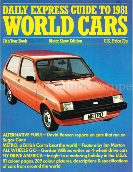 1981 GUIDE TO WORLD CARS YEARBOOK ENGELS