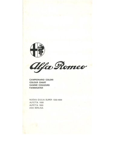 1975 ALFA ROMEO FARBKARTE PROSPEKT