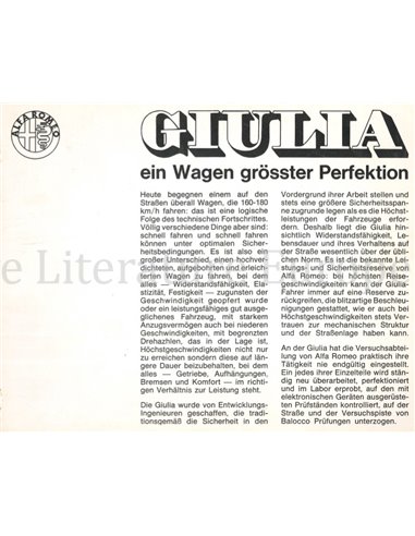 1970 ALFA ROMEO GIULIA  BROCHURE GERMAN