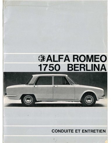 1969 ALFA ROMEO 1750 BERLINA OWNERS MANUAL FRENCH