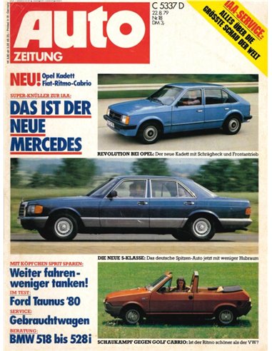 1979 AUTO ZEITUNG MAGAZINE 18 GERMAN