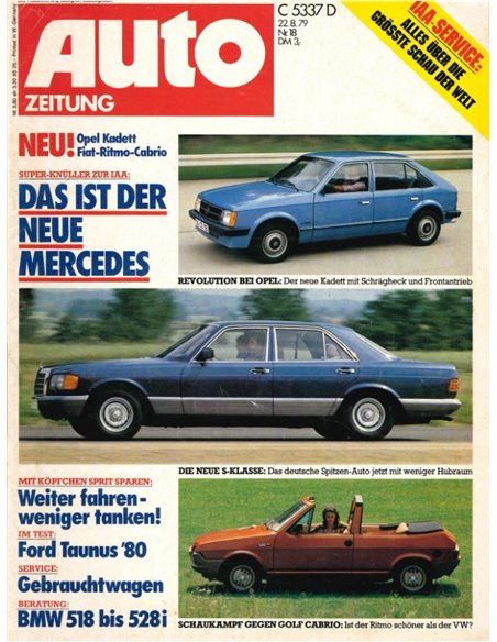 1979 AUTO ZEITUNG MAGAZINE 18 DEUTSCH