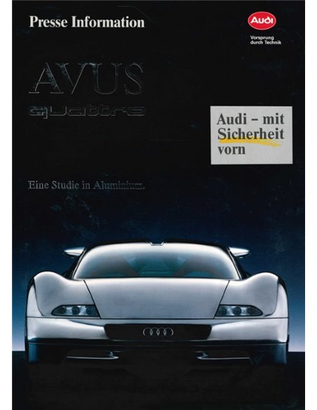1992 AUDI AVUS QUATTRO PRESSEMAPPE DEUTSCH