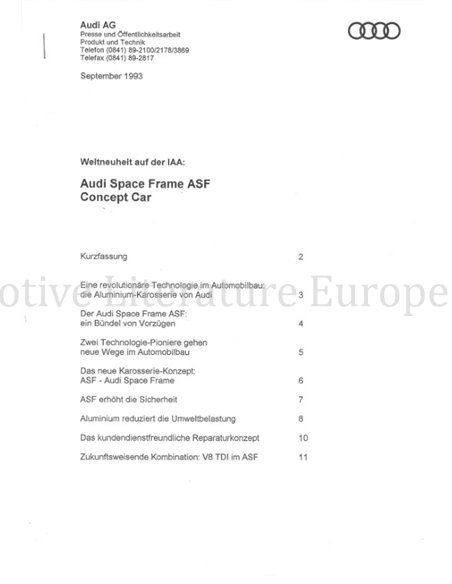 1993 AUDI ASF PERSMAP DUITS