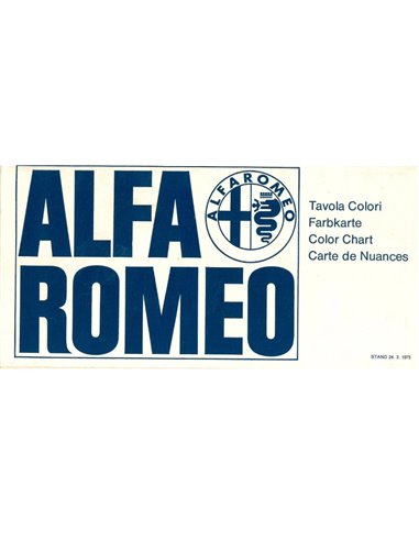 1975 ALFA ROMEO FARBKARTE PROSPEKT
