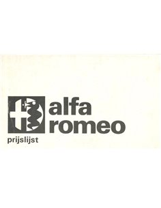 1969 ALFA ROMEO PRIJSLIJST NEDERLANDS