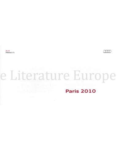 2010 AUDI PARIS PRESSEMAPPE DEUTSCH 