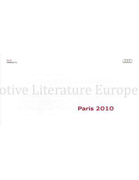 2010 AUDI PARIS PRESSEMAPPE DEUTSCH 