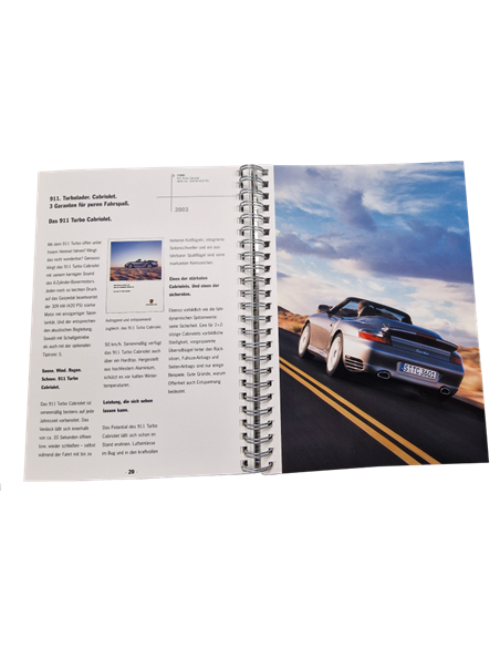 2004 PORSCHE 911 TURBO 30 JAAR ALUMINIUM BROCHURE DUITS